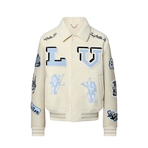 leather jacket louis vuitton|louis vuitton white varsity jacket.